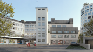 Wache Süd Erweiterungsbau, Ansicht Innenhof (Visualisierung: © maaars visualisierungen, Zürich)